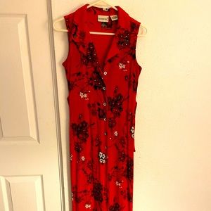 Vintage Fashion Bug Kimono button up maxi dress.
